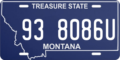 MT license plate 938086U