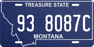 MT license plate 938087C