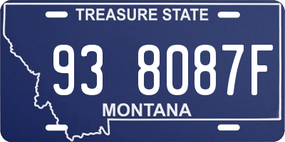 MT license plate 938087F