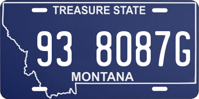 MT license plate 938087G