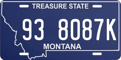 MT license plate 938087K