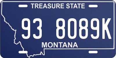 MT license plate 938089K