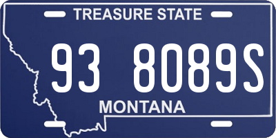 MT license plate 938089S
