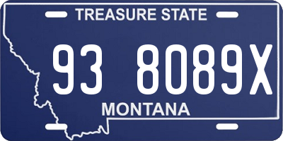 MT license plate 938089X