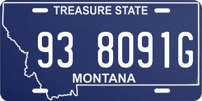 MT license plate 938091G