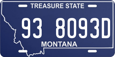 MT license plate 938093D