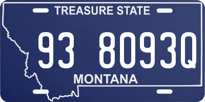 MT license plate 938093Q