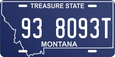 MT license plate 938093T