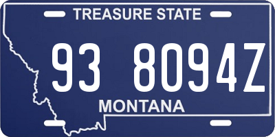 MT license plate 938094Z