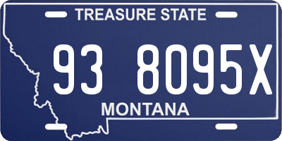 MT license plate 938095X