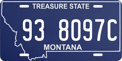 MT license plate 938097C