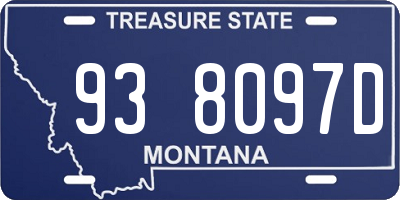 MT license plate 938097D