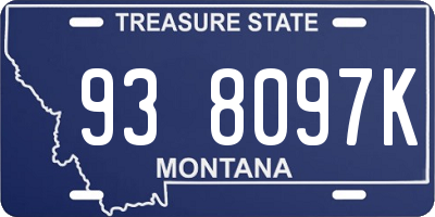 MT license plate 938097K