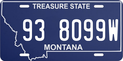 MT license plate 938099W