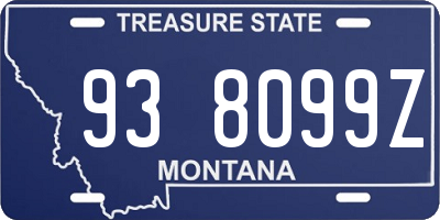 MT license plate 938099Z