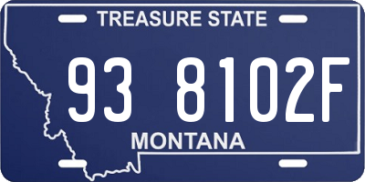 MT license plate 938102F