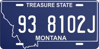 MT license plate 938102J