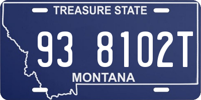 MT license plate 938102T