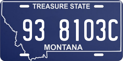 MT license plate 938103C