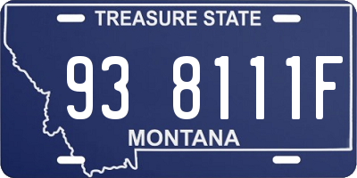 MT license plate 938111F
