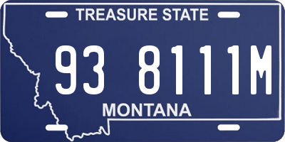 MT license plate 938111M