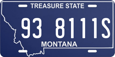 MT license plate 938111S