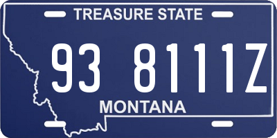 MT license plate 938111Z