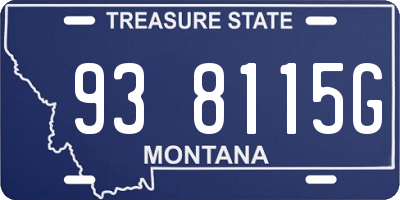 MT license plate 938115G