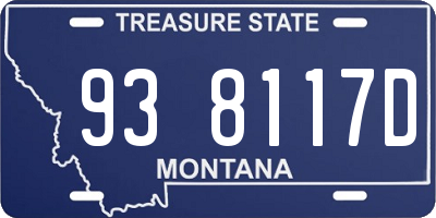 MT license plate 938117D