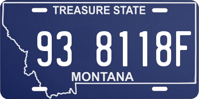 MT license plate 938118F