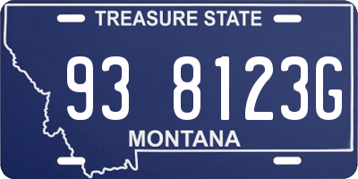 MT license plate 938123G