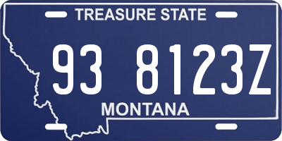 MT license plate 938123Z
