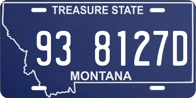 MT license plate 938127D