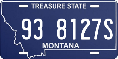 MT license plate 938127S