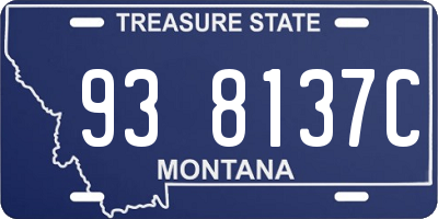 MT license plate 938137C