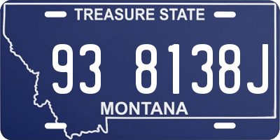 MT license plate 938138J