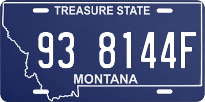 MT license plate 938144F