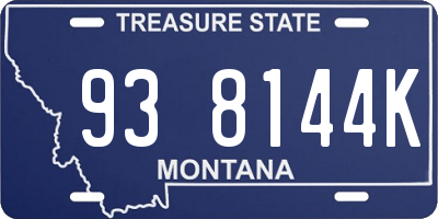 MT license plate 938144K