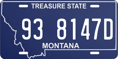 MT license plate 938147D