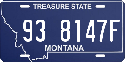 MT license plate 938147F