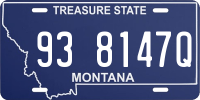 MT license plate 938147Q