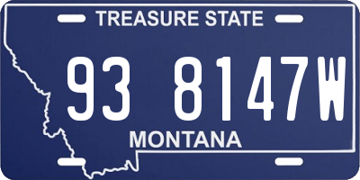 MT license plate 938147W