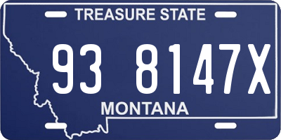 MT license plate 938147X