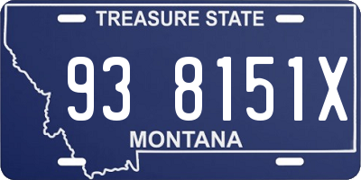 MT license plate 938151X