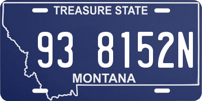 MT license plate 938152N
