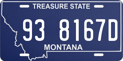 MT license plate 938167D