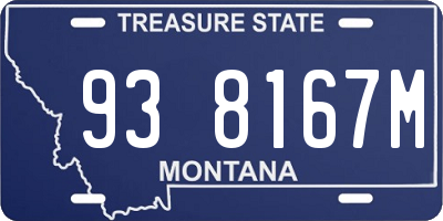MT license plate 938167M