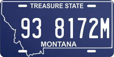 MT license plate 938172M
