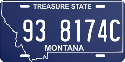 MT license plate 938174C