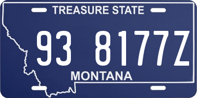 MT license plate 938177Z